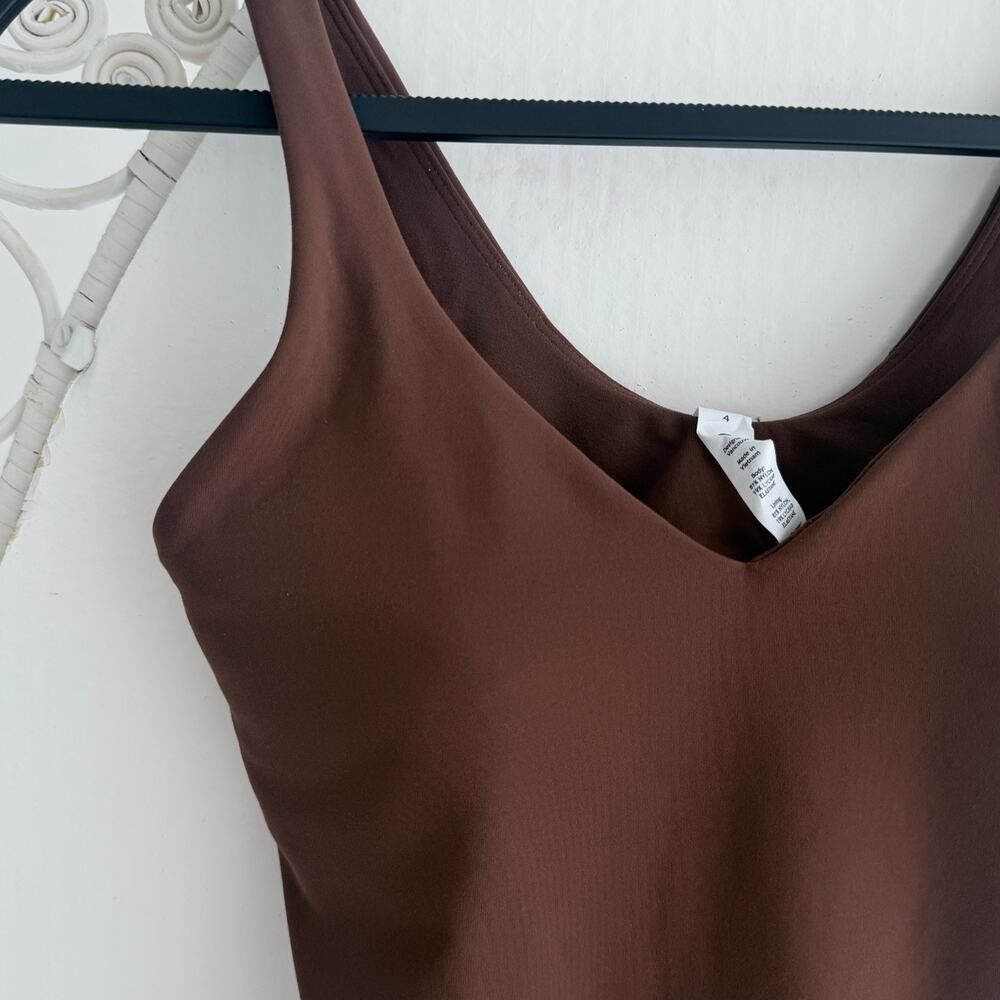 Lululemon Align Bodysuit Womens 4 Brown Java Thong Tank Top Nulu Minimalist NEW - Picture 3 of 6